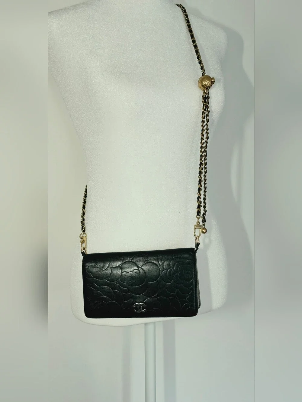 Authentic CHANEL Black  Leather Wallet/Clutch